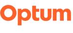 Optum logo with bold orange letters on white background